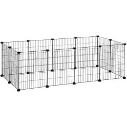   Fém ketrec háziállatoknak tengerimalac, hörcsög, nyúl számára, fekete 143x73x46cm