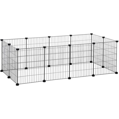 Fém ketrec háziállatoknak tengerimalac, hörcsög, nyúl számára, fekete 143x73x46cm