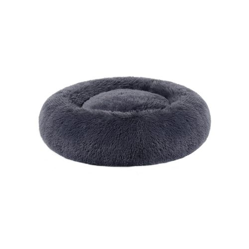 Kutyafekhely bolyhos puha kör alakú, 60 cm, sötétszürke
