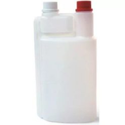   Kiehl flakon 1L-kétnyakú adagolóflakon, üres, utántölthető, piros-fehér kupak