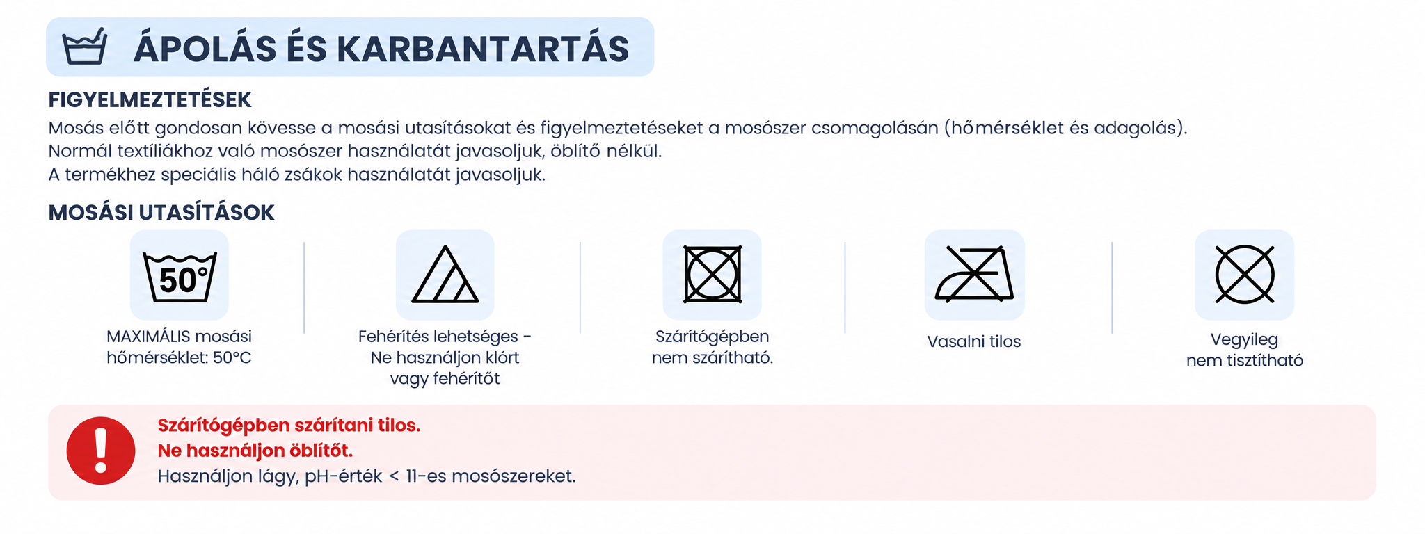 Ápolás és karbantartás